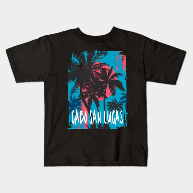 Cabo San Lucas Tropical Mexico Design Kids T-Shirt by FilsonDesigns